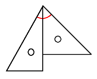 三角定規 さんかくじょうぎ の作る角